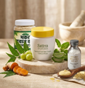 Swarn Bhasam 1pcs, Sattva Ayurvedic Cream 1pcs and Makar Dwajh Vati 1pcs.